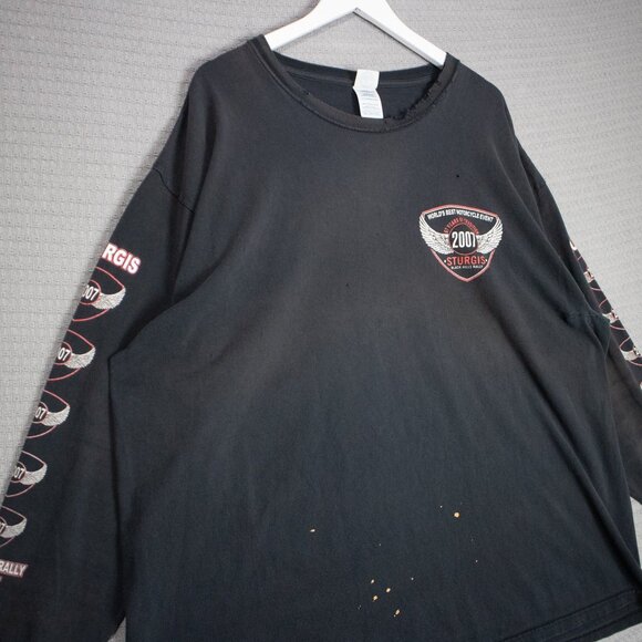 Sturgis Distressed Black Hills Rally Longsleeve Tee 2007 / - Picture 3 of 8